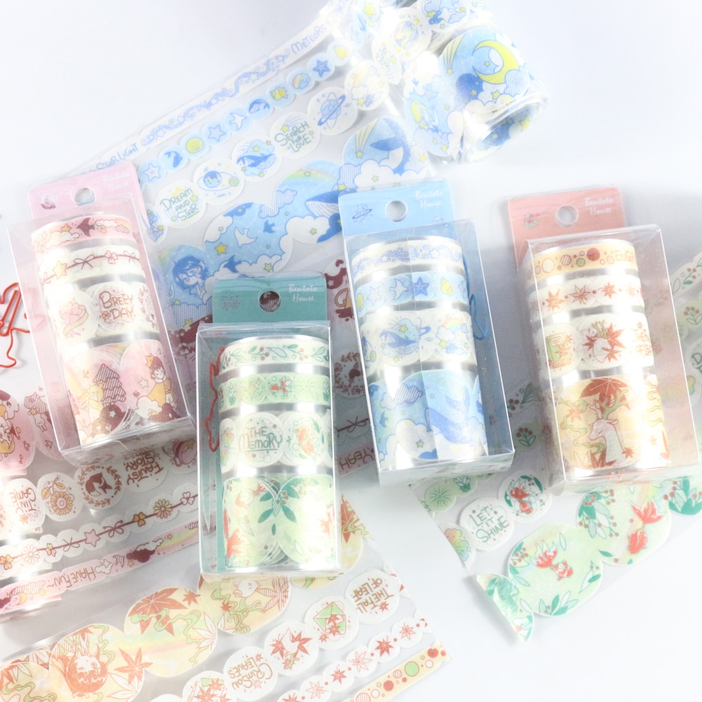 Domikee New candy kawaii cartoon masking tape and cl..